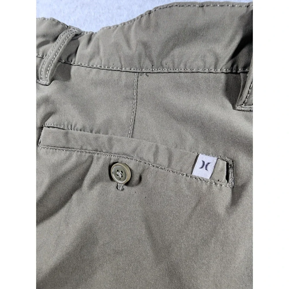 Hurley Mens Hybrid Shorts Olive Green Heather Stretch Walk Shorts Size 34